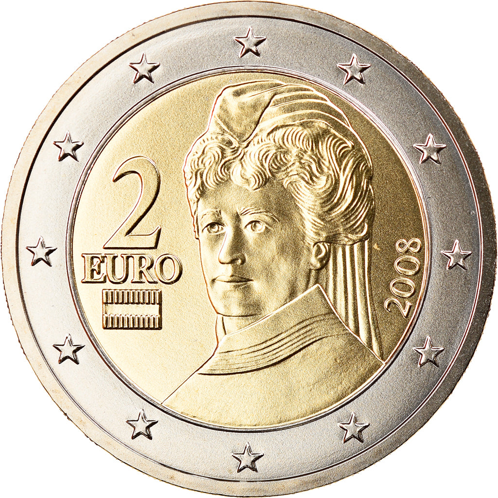 Austria, 2 Euro, 2008, Vienna, MS(65-70), Bi-Metallic, KM:3143