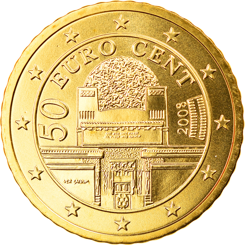 Austria, 50 Euro Cent, 2008, Vienna, MS(65-70), Brass, KM:3141