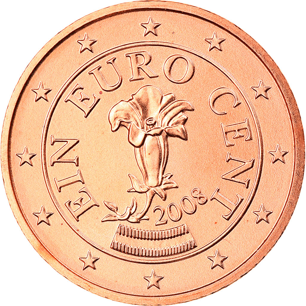 Austria, Euro Cent, 2008, Vienna, MS(65-70), Copper Plated Steel, KM:3082