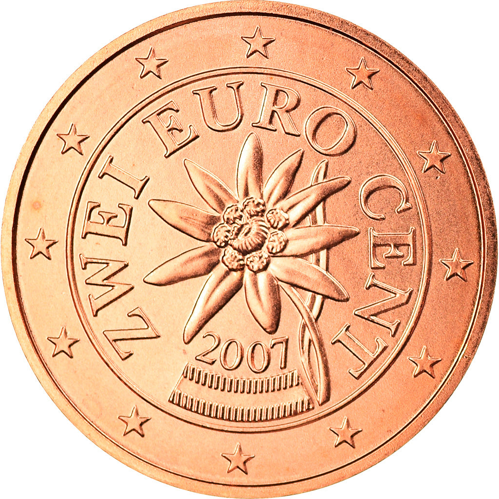 Oostenrijk, 2 Euro Cent, 2007, Vienna, FDC, Copper Plated Steel, KM:3083