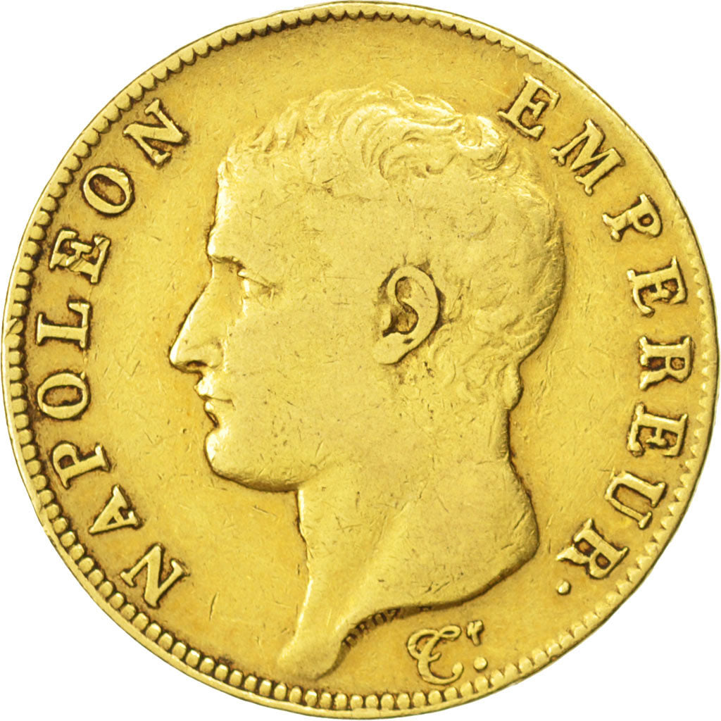 FRANCE, Napoléon I, 40 Francs, 1804, Paris, KM #664.1, VF(30-35), Gold, Gadoury 