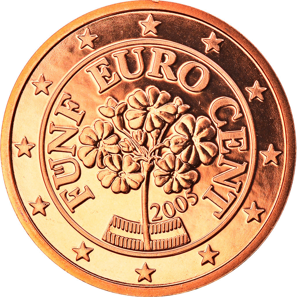 Oostenrijk, 5 Euro Cent, 2005, Vienna, FDC, Copper Plated Steel, KM:3084