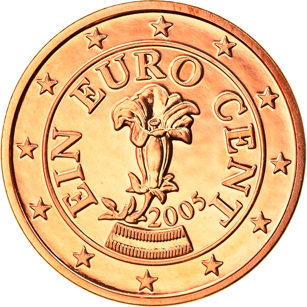 Austria, Euro Cent, 2005, Vienna, MS(65-70), Miedź platerowana stalą, KM:3082