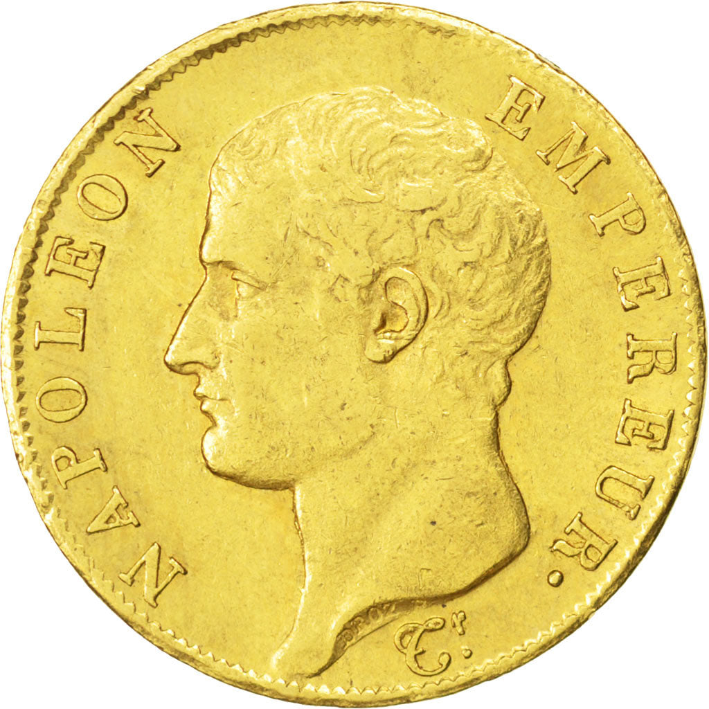 FRANCE, Napoléon I, 40 Francs, 1806, Paris, KM #675.1, AU(50-53), Gold, Gadoury 