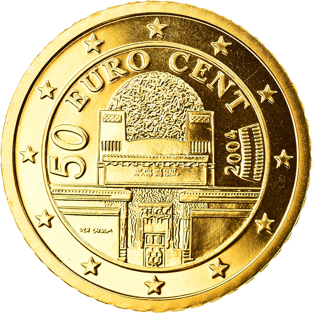 Austria, 50 Euro Cent, 2004, Vienna, MS(65-70), Brass, KM:3087