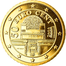 Austria, 50 Euro Cent, 2004, Vienna, MS(65-70), Brass, KM:3087