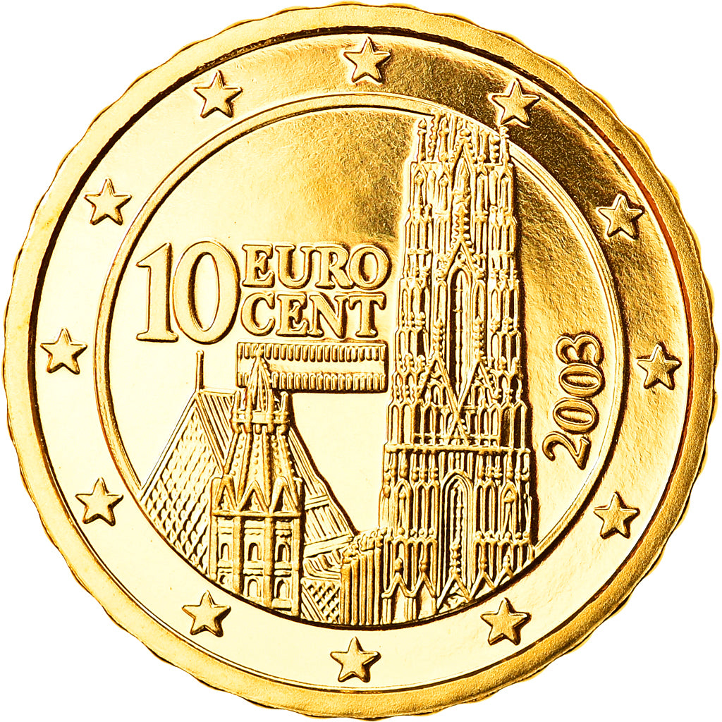 Austria, 10 Euro Cent, 2003, Vienna, FDC, Ottone, KM:3085