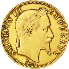 Moneta, Francia, Napoleon III, Napoléon III, 50 Francs, 1866, Strasbourg, BB