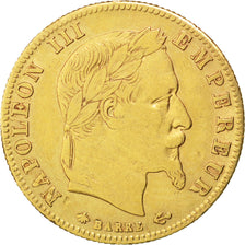 FRANCE, Napoléon III, 5 Francs, 1866, Paris, KM #803.1, VF(30-35), Gold, Gadoury