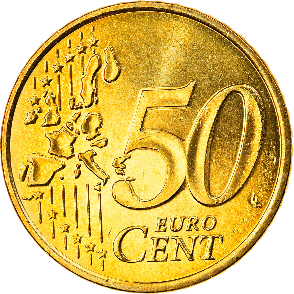 Monaco, 50 Euro Cent, 2002, AU(55-58), Brass, Gadoury:MC177, KM:172
