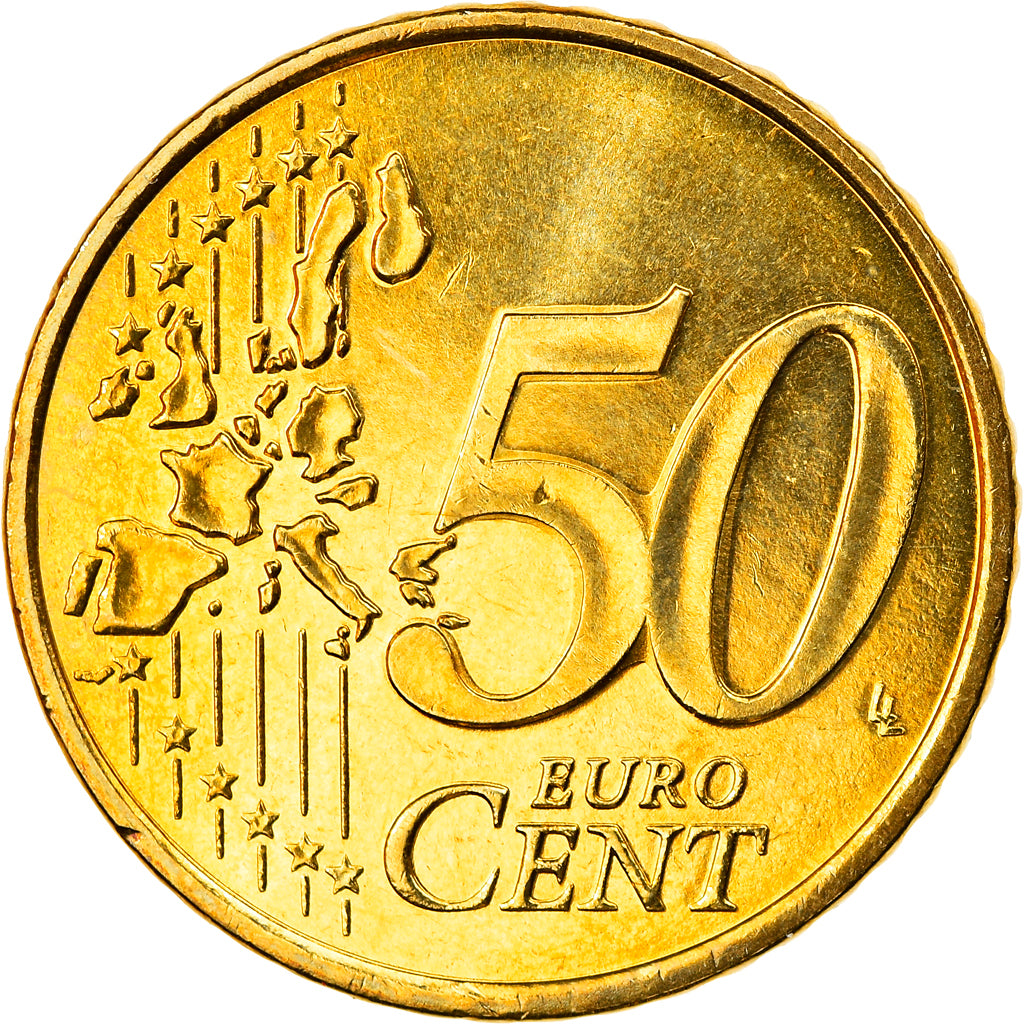 Monaco, 50 Euro Cent, 2002, AU(55-58), Brass, Gadoury:MC177, KM:172