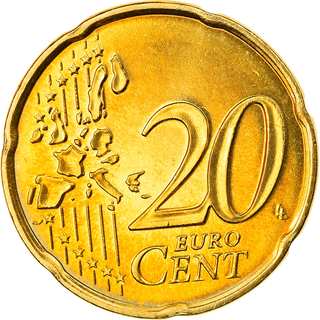 Monaco, 20 Euro Cent, 2002, AU(55-58), Brass, Gadoury:MC176, KM:171
