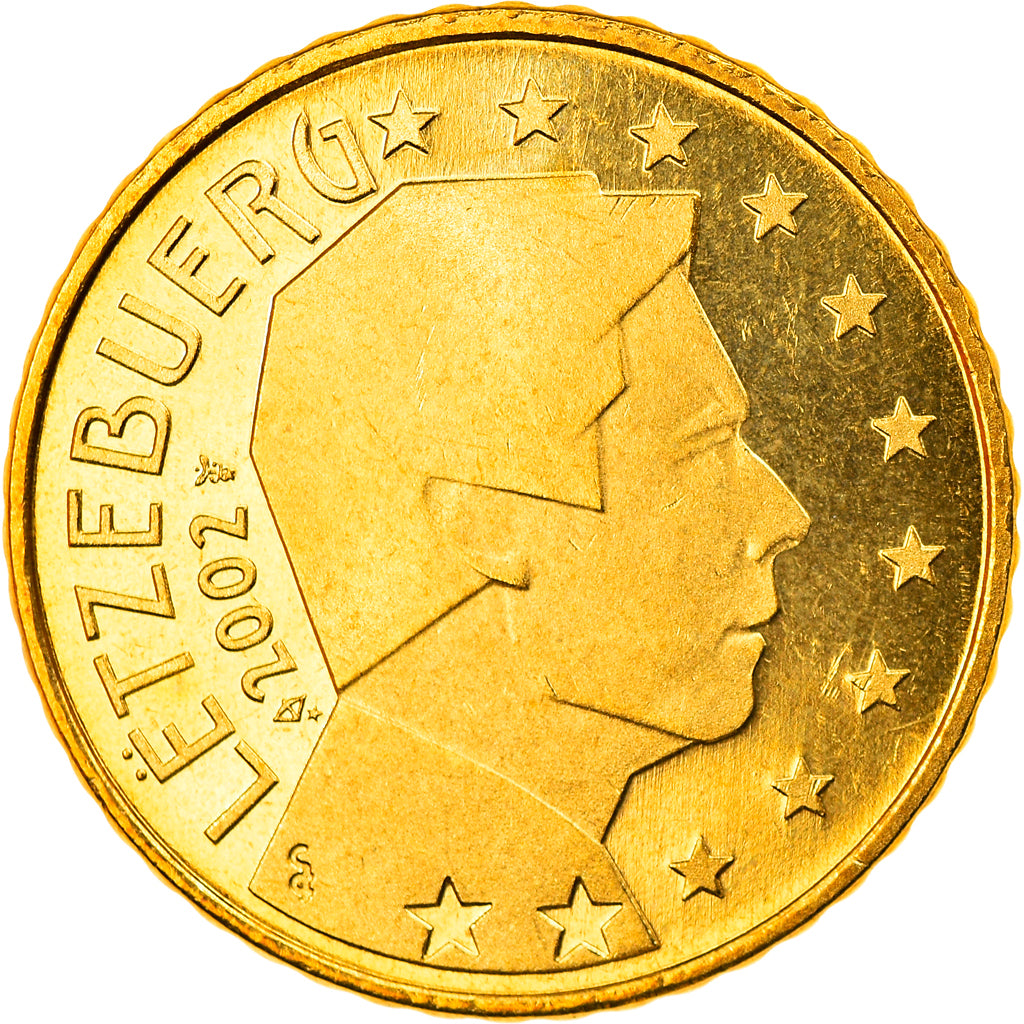 Luxemburgo, 50 Euro Cent, 2002, Utrecht, Proof, MS(65-70), Latão, KM:80