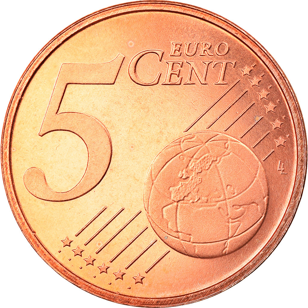 Luxemburgo, 5 Euro Cent, 2004, MS(65-70), Aço Cromado a Cobre, KM:77