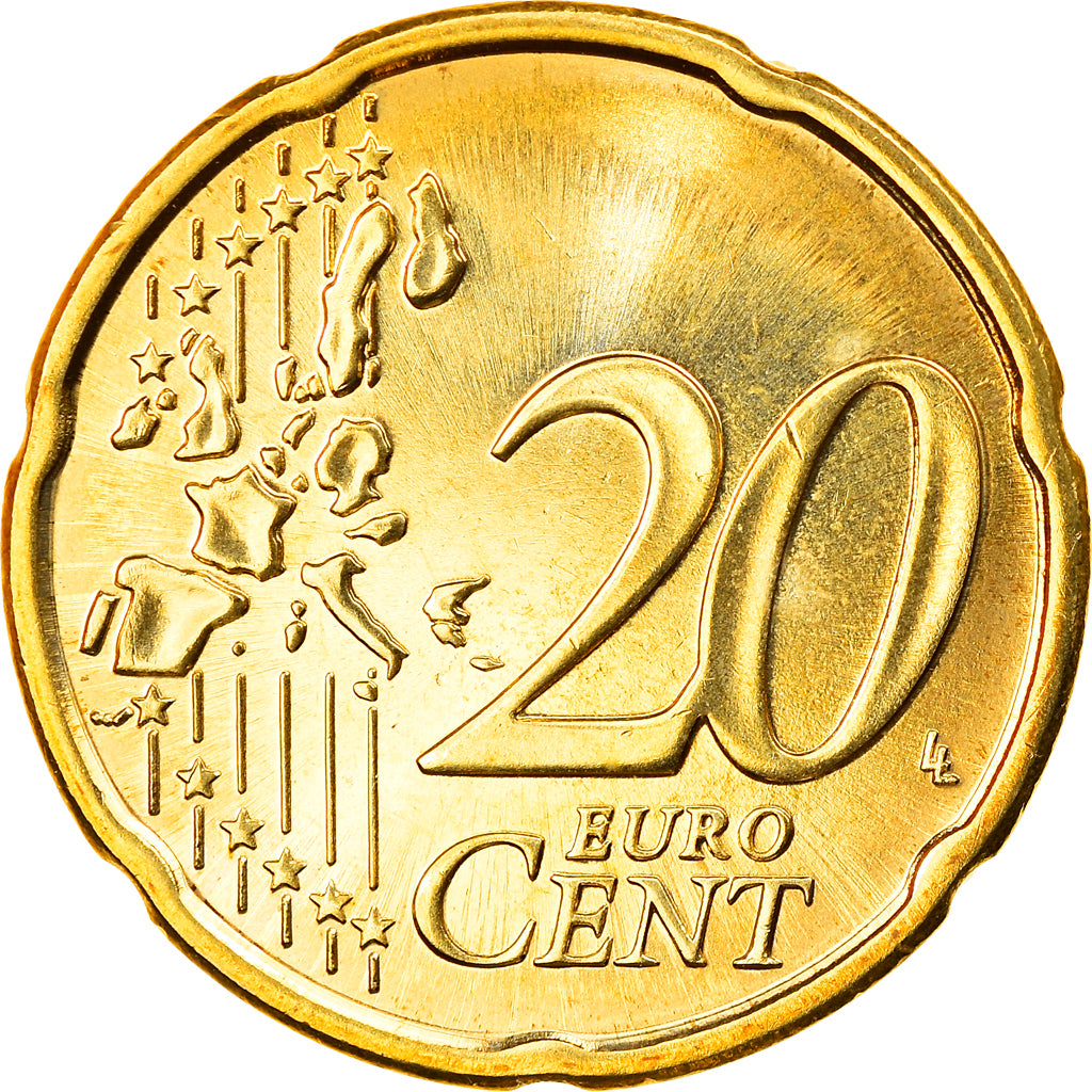 Luxembourg, 20 Euro Cent, 2005, Utrecht, MS(65-70), Brass, KM:79
