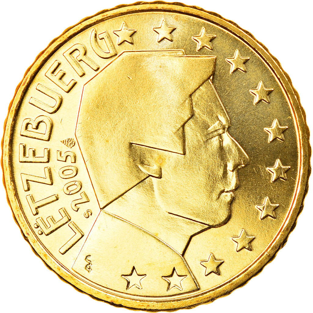 Luksemburg, 50 Euro Cent, 2005, Utrecht, MS(65-70), Mosiądz, KM:80