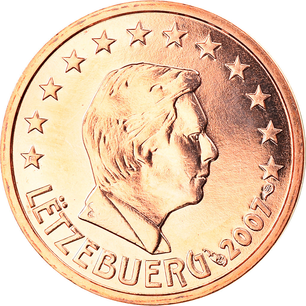 Luxemburgo, 2 Euro Cent, 2007, MS(65-70), Aço Cromado a Cobre, KM:76