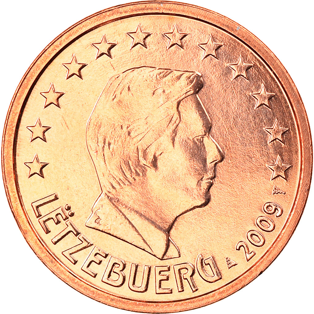 Luxembourg, 2 Euro Cent, 2009, MS(65-70), Copper Plated Steel, KM:76
