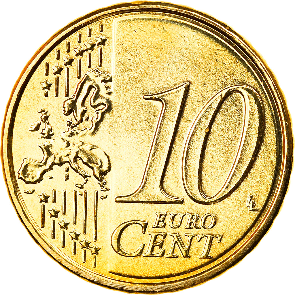 Luxembourg, 10 Euro Cent, 2009, MS(65-70), Brass, KM:89