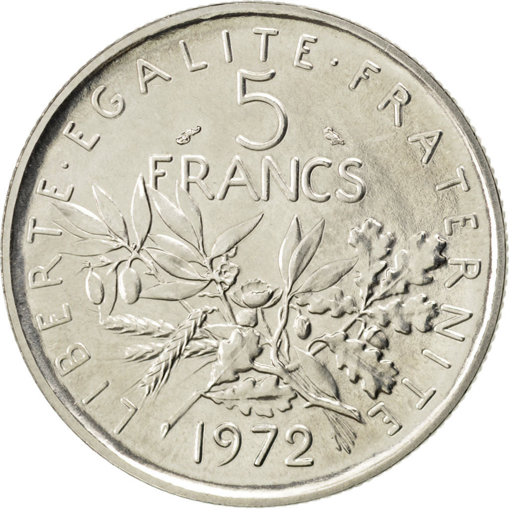 Vème République, 5 Francs Semeuse 1972, KM 926a.1