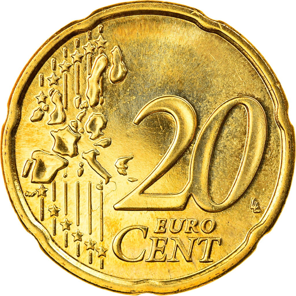 Finlandia, 20 Euro Cent, 2002, Vantaa, FDC, Latón, KM:102