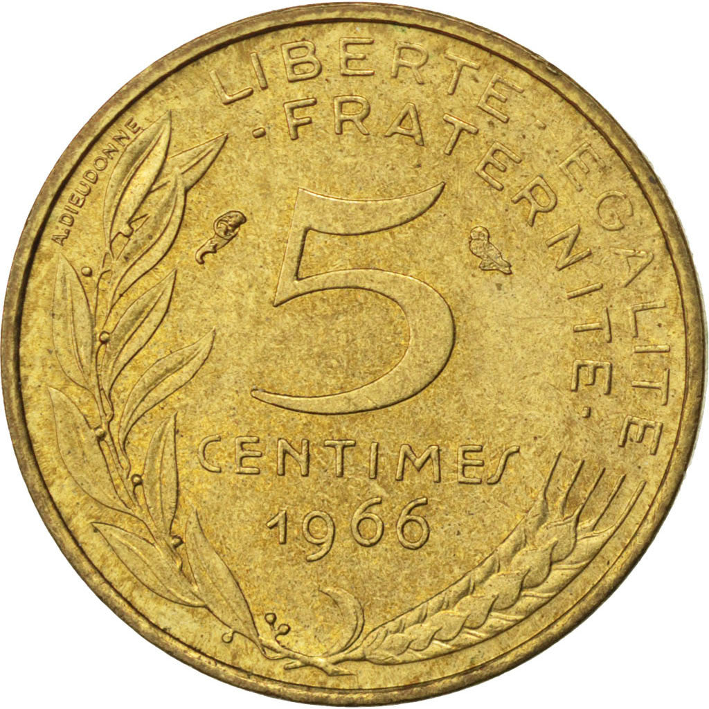 Coin, France, Marianne, 5 Centimes, 1966, AU(50-53), Aluminum-Bronze, KM:933