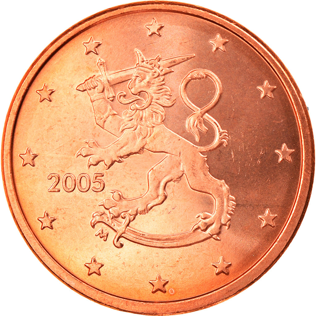 Finlandia, 5 Euro Cent, 2005, Vantaa, FDC, Acciaio placcato rame, KM:100