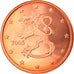 Finlandia, 5 Euro Cent, 2005, Vantaa, FDC, Acciaio placcato rame, KM:100