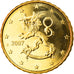 Finlândia, 10 Euro Cent, 2007, Vantaa, MS(65-70), Latão, KM:126