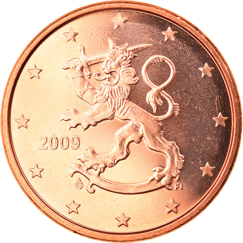 Finlandia, 5 Euro Cent, 2009, Vantaa, FDC, Cobre chapado en acero, KM:100