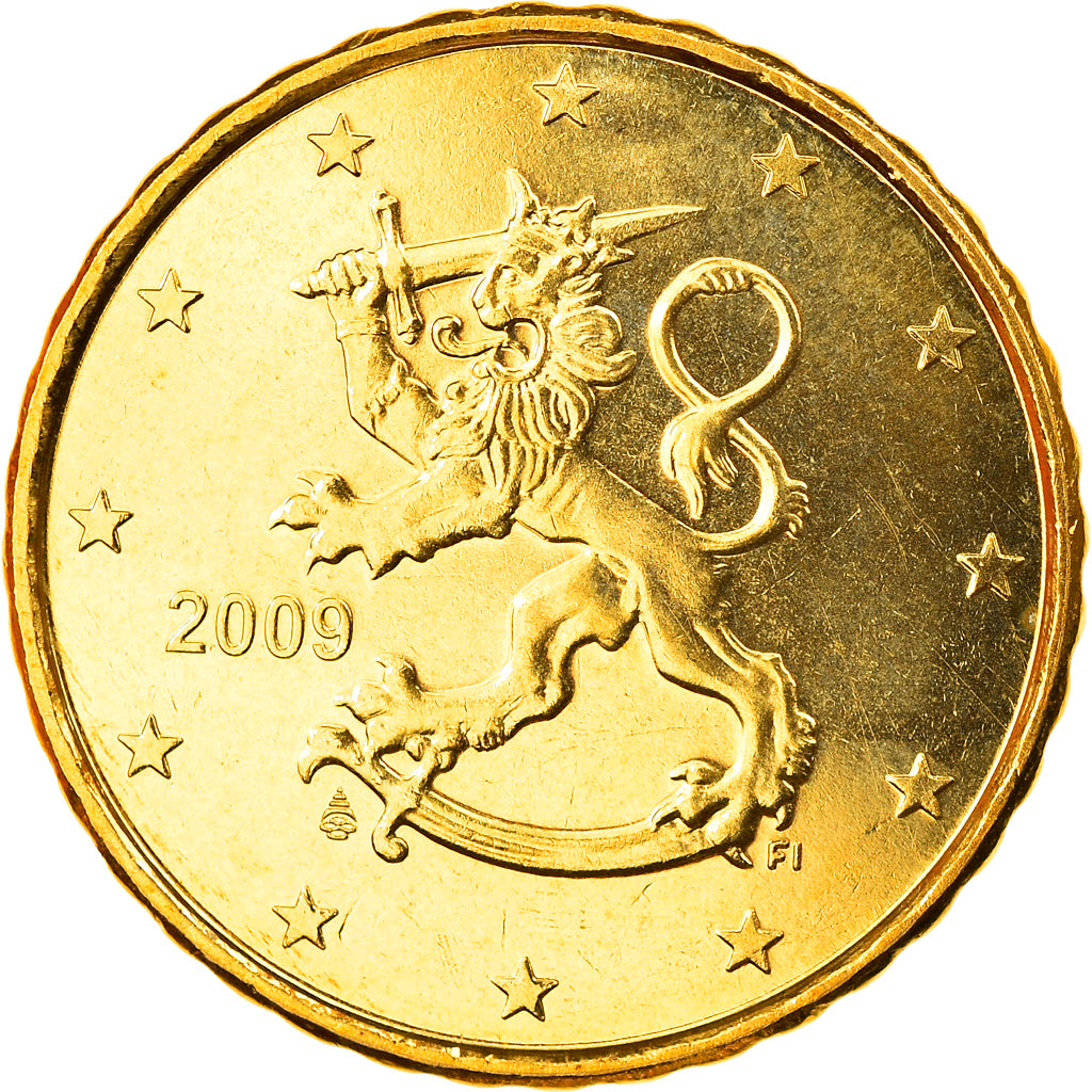 Finlândia, 10 Euro Cent, 2009, Vantaa, MS(65-70), Latão, KM:126