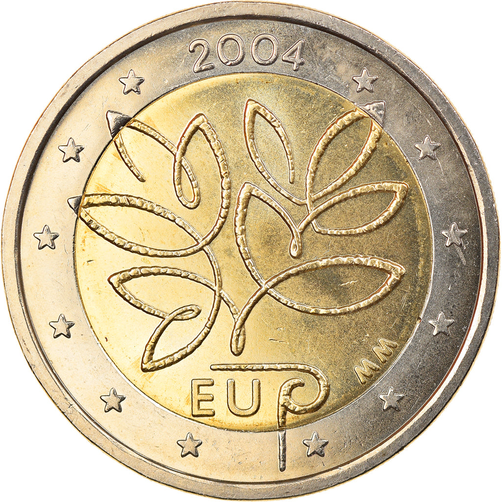Finland, 2 Euro, EU expansion, 2004, Vantaa, MS(65-70), Bi-Metallic, KM:114
