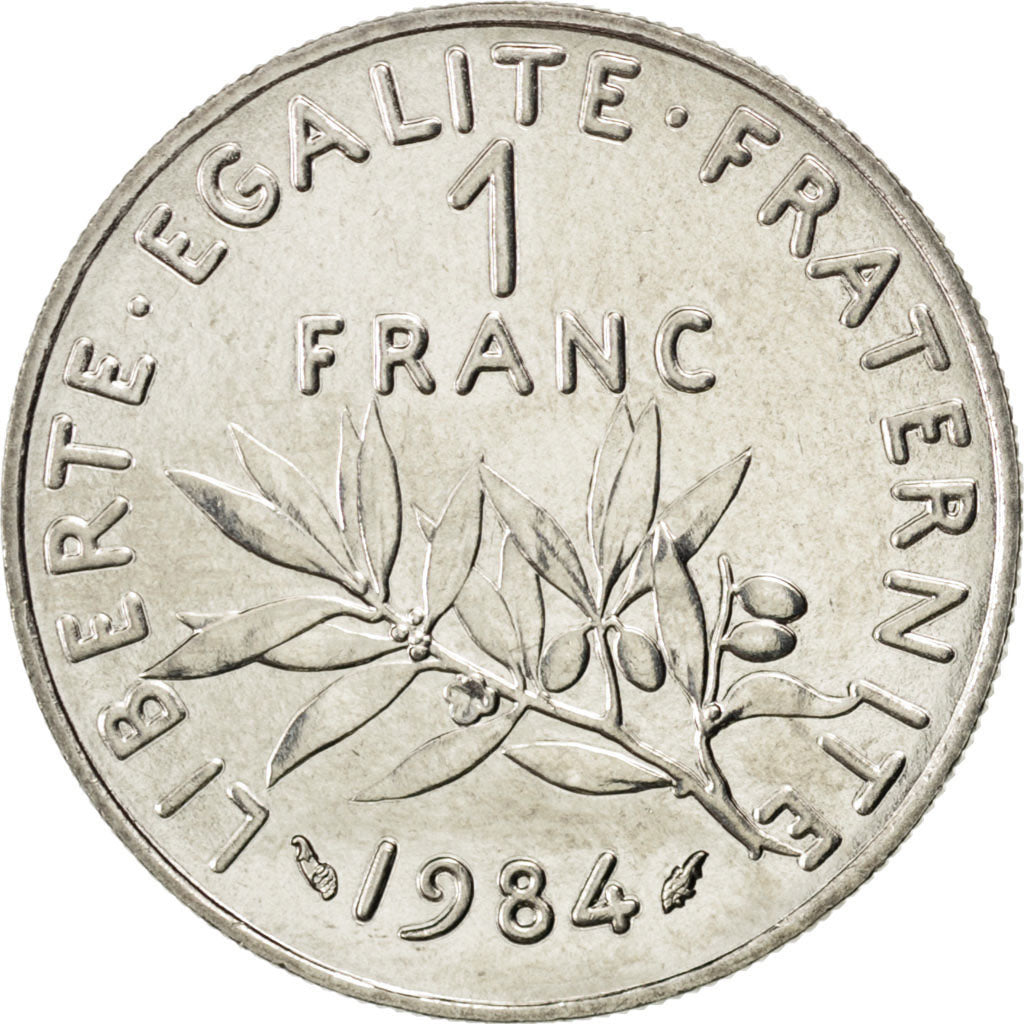 FRANCE, Semeuse, Franc, 1984, Paris, KM #925.1, MS(63), Nickel, 24, Gadoury...