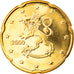 Finland, 20 Euro Cent, 2000, Vantaa, MS(65-70), Brass, KM:102