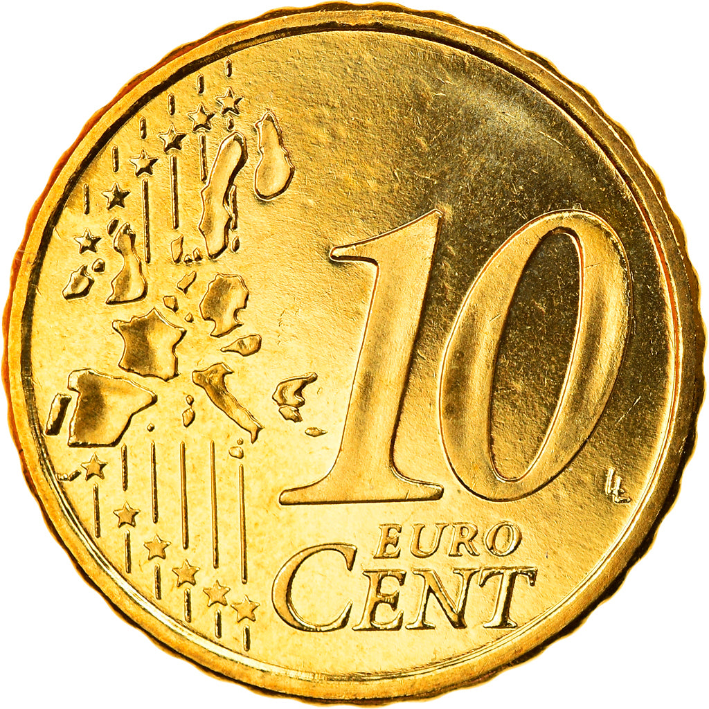 Finland, 10 Euro Cent, 1999, Vantaa, MS(65-70), Brass, KM:101