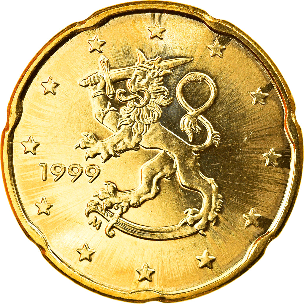Finnland, 20 Euro Cent, 1999, Vantaa, STGL, Messing, KM:102
