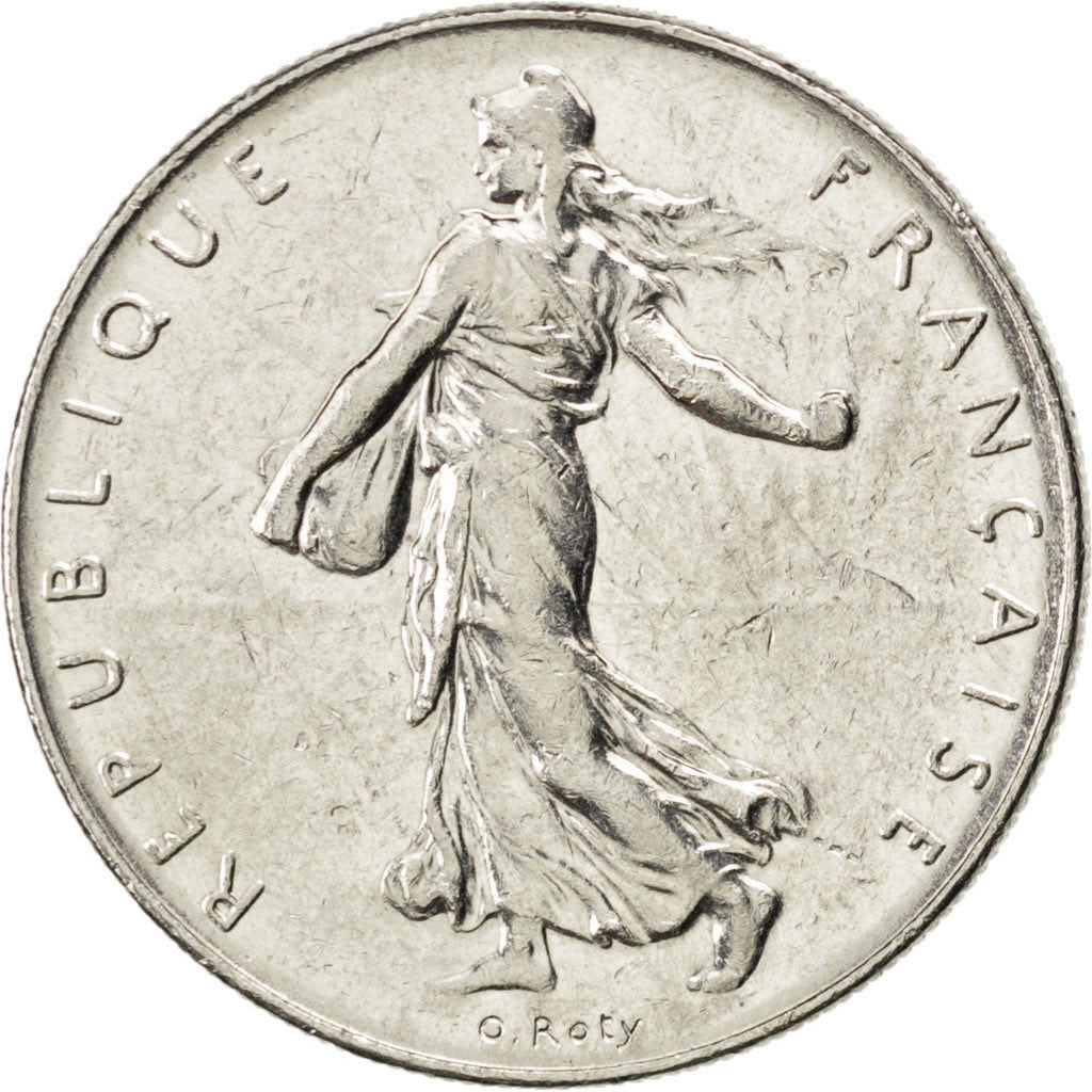 FRANCE, Semeuse, Franc, 1991, Paris, KM #925.1, AU(55-58), Nickel, 24, Gadoury..