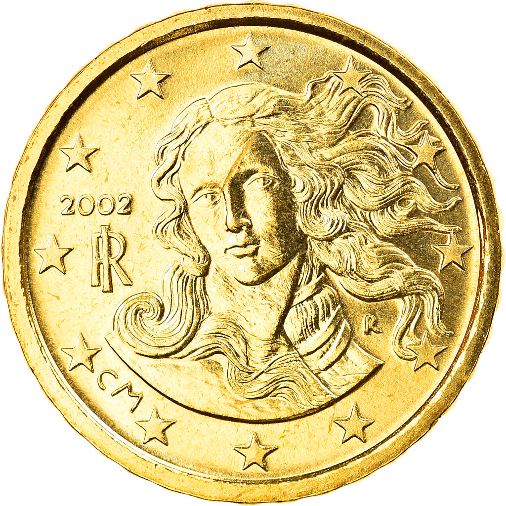 Italy, 10 Euro Cent, 2002, Rome, MS(65-70), Brass, KM:213