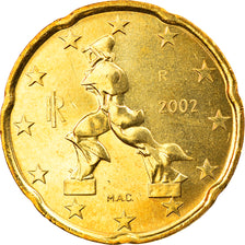 Italië, 20 Euro Cent, 2002, Rome, FDC, Tin, KM:214