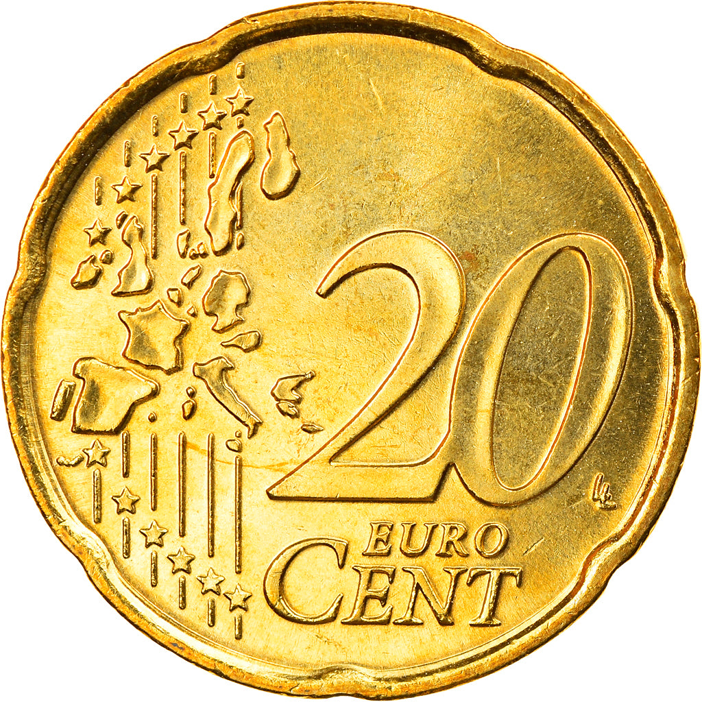 Italië, 20 Euro Cent, 2002, Rome, FDC, Tin, KM:214