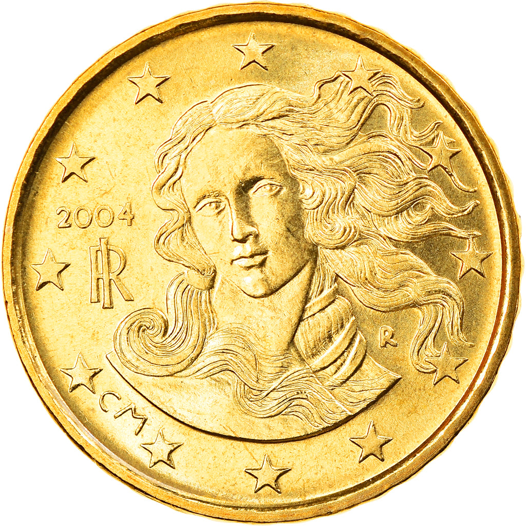 Italy, 10 Euro Cent, 2004, Rome, MS(65-70), Brass, KM:213