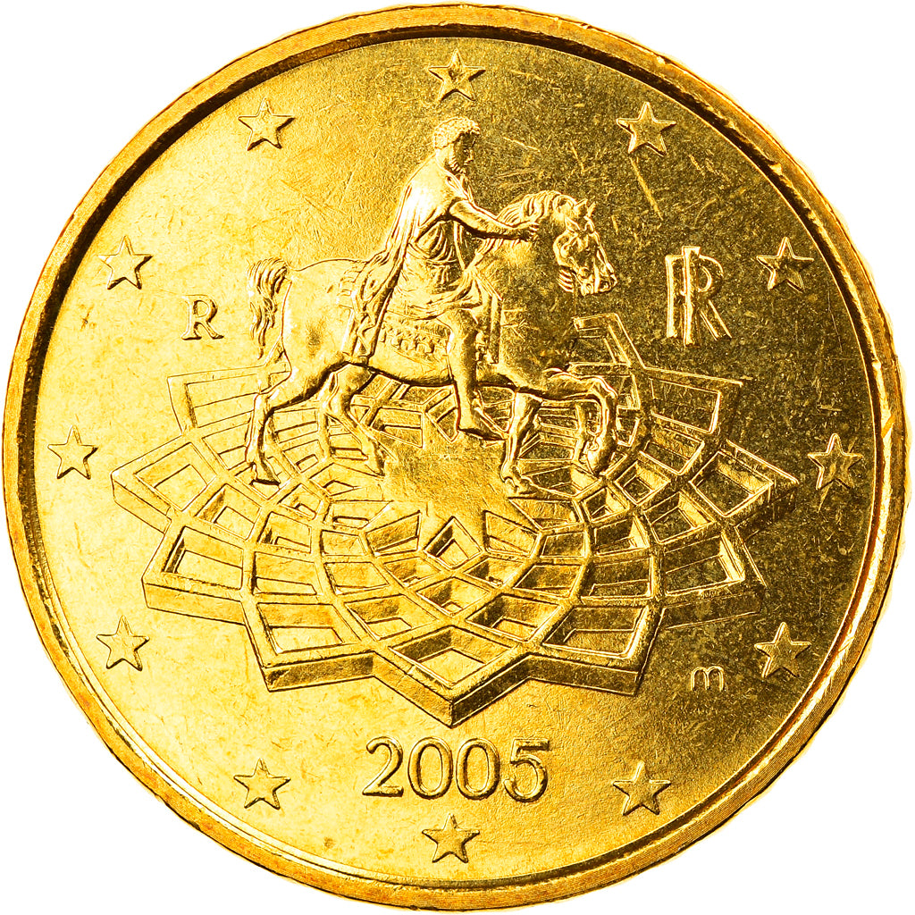 Italien, 50 Euro Cent, 2005, Rome, STGL, Messing, KM:215