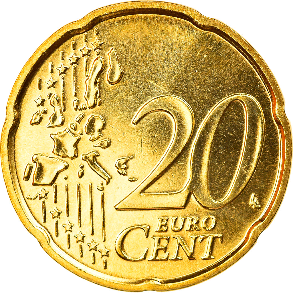 Italien, 20 Euro Cent, 2007, Rome, STGL, Messing, KM:214