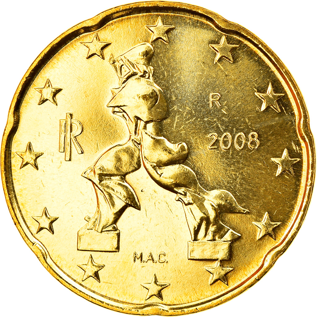 Italie, 20 Euro Cent, 2008, Rome, FDC, Laiton, KM:248