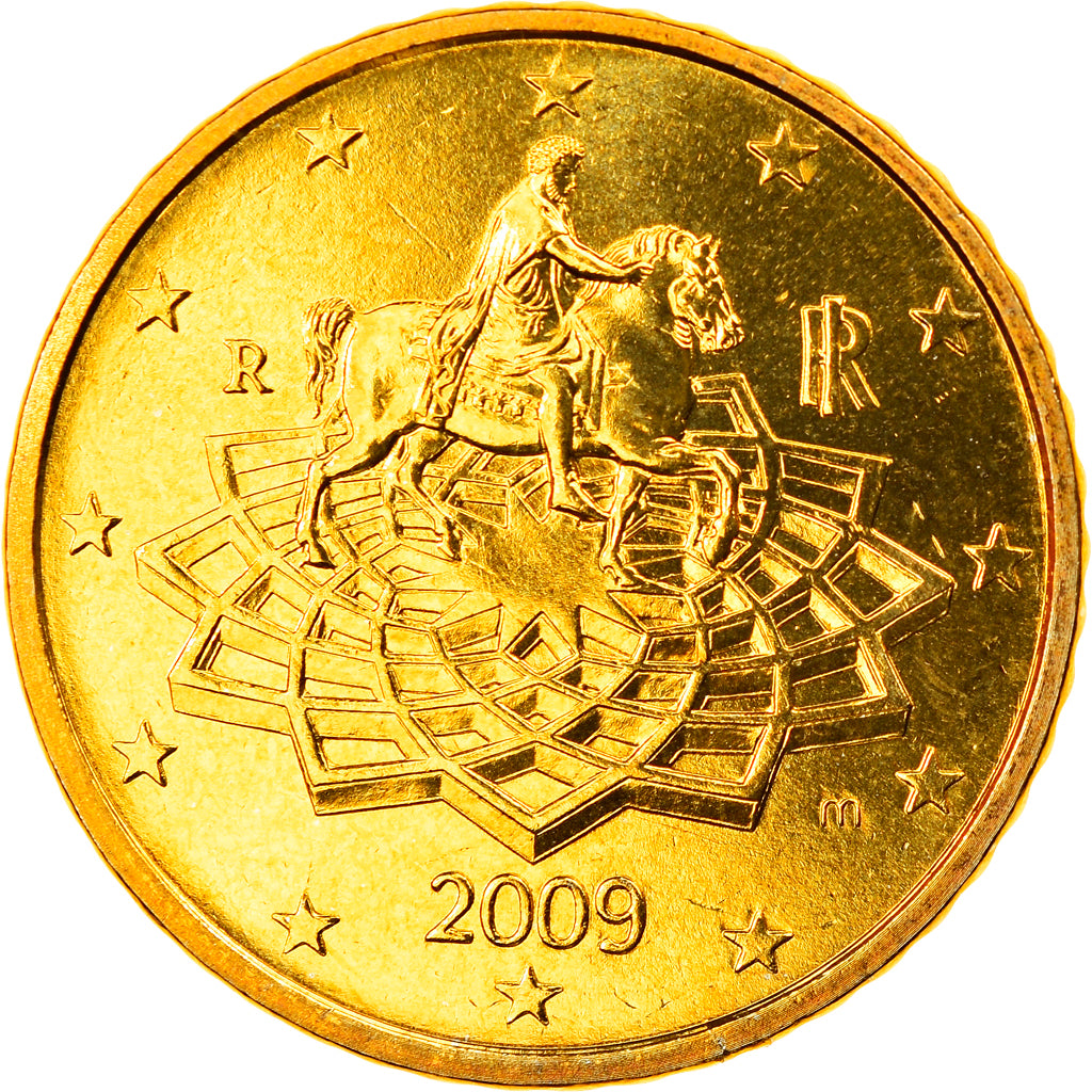 Italy, 50 Euro Cent, 2009, Rome, MS(65-70), Brass, KM:249