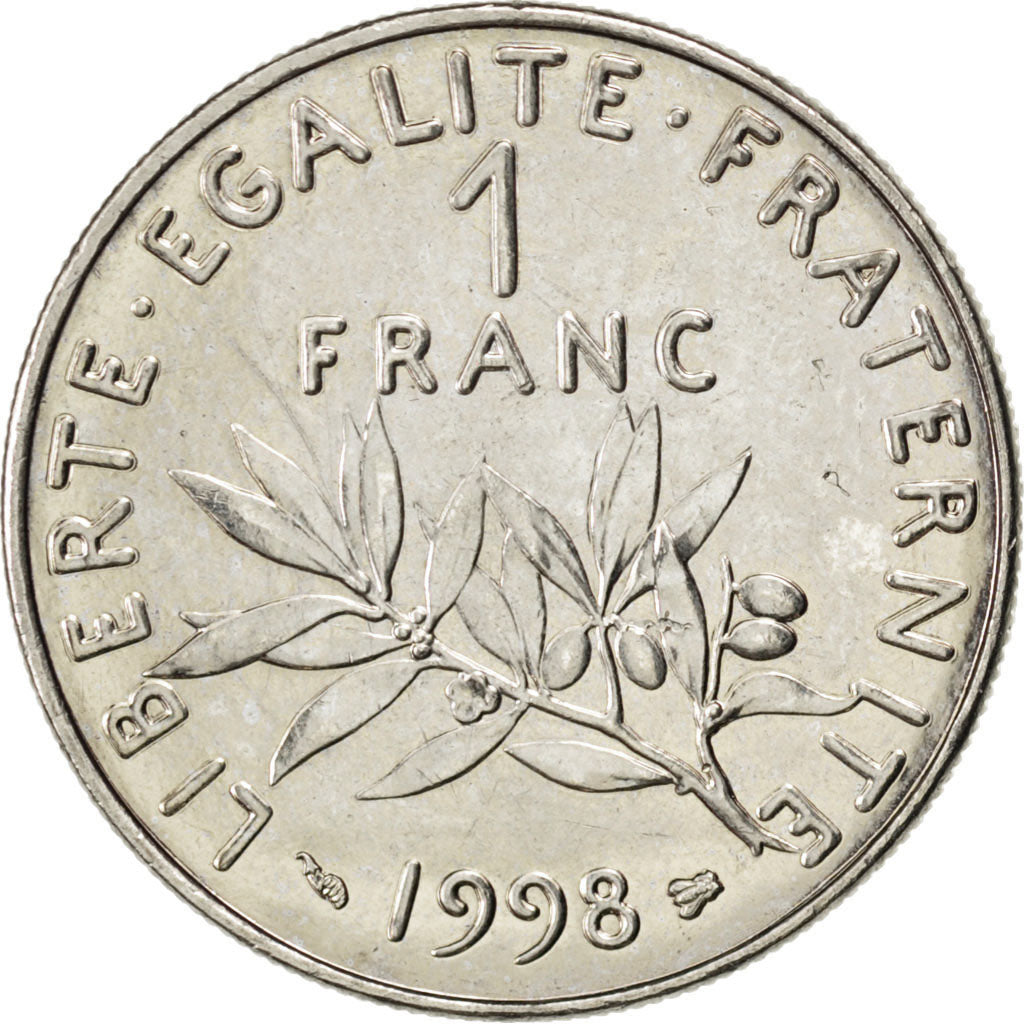 Munten, Frankrijk, Semeuse, Franc, 1998, PR+, Nickel, KM:925.1, Gadoury:474