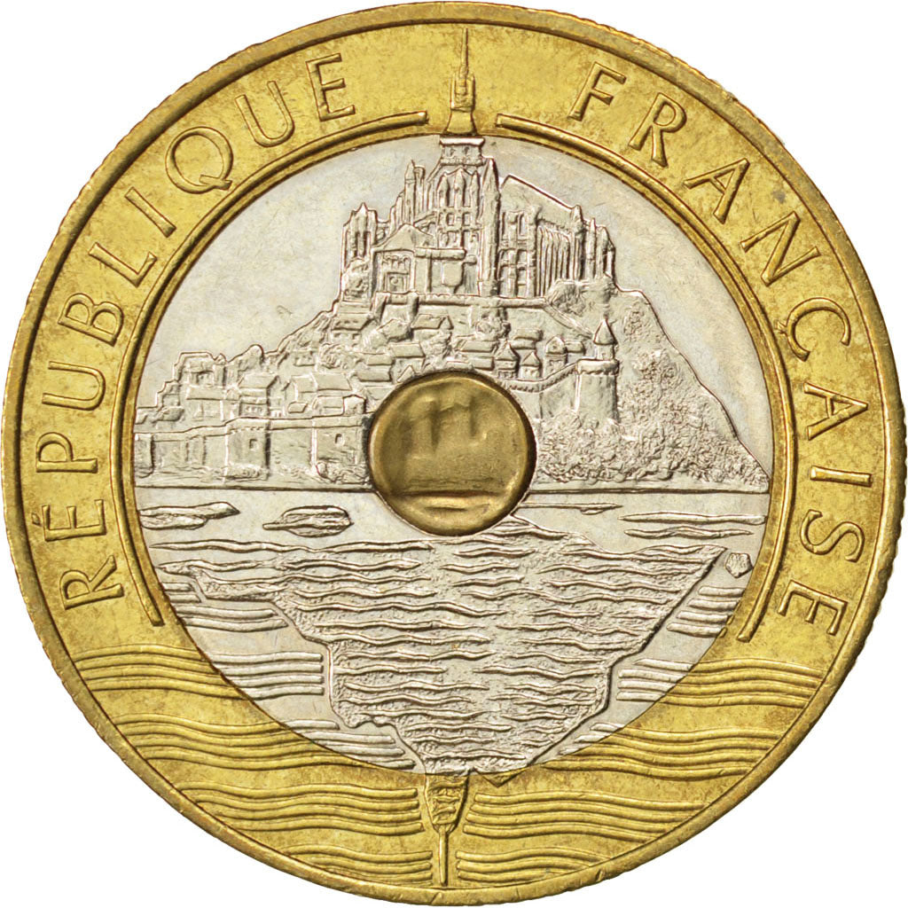 FRANCE, 20 Francs, 1992, KM #1008.1, EF(40-45), Bronze-Aluminium, Gadoury #871,.