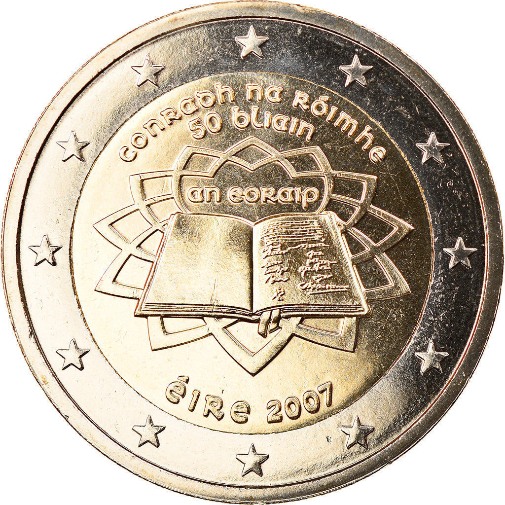IRELAND REPUBLIC, 2 Euro, Traité de Rome 50 ans, 2007, Sandyford, MS(65-70)