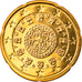 Portugal, 20 Euro Cent, 2002, Lisbon, MS(65-70), Brass, KM:744