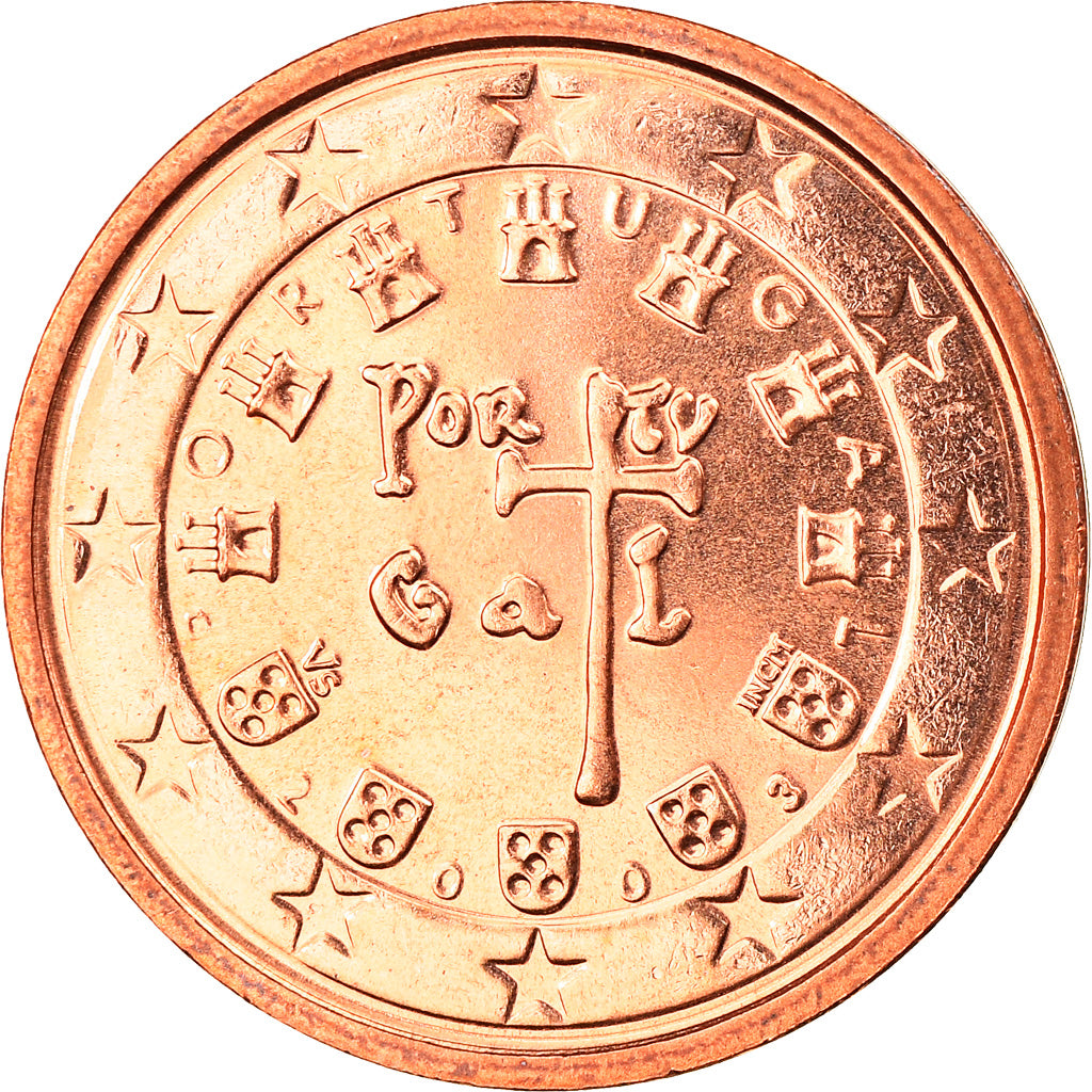 Portugal, 2 Euro Cent, 2003, Lisbon, MS(65-70), Copper Plated Steel, KM:741